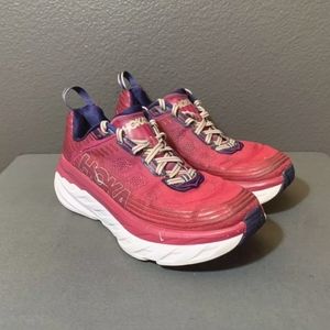Hoka One One Bondi 6 Red Burgundy Running Shoes Women's 8 1019270